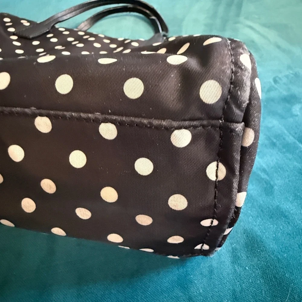 Kate Spade New York Polka Dot Nylon Tote Bag‎ Black White